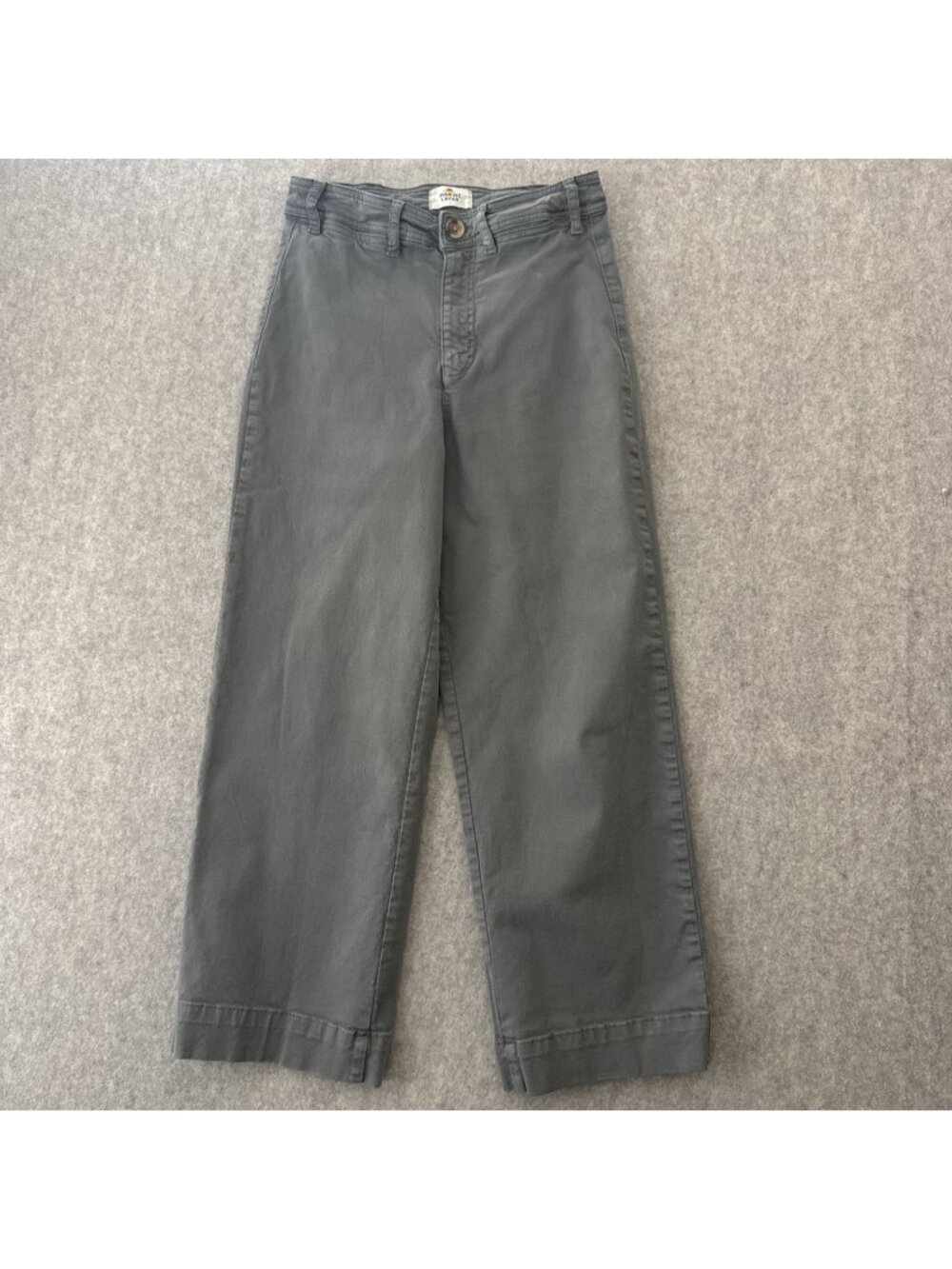 Marine Layer Bridget Wide Leg Crop Pants Womens 4 Slate Gray Cotton Stretch